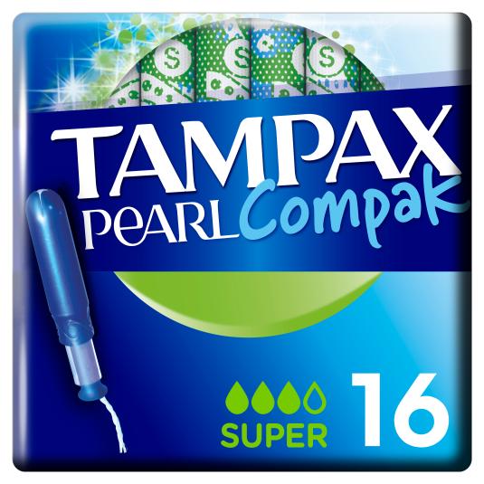 Tampones Súper Pearl Compak - Tampax - 16 uds