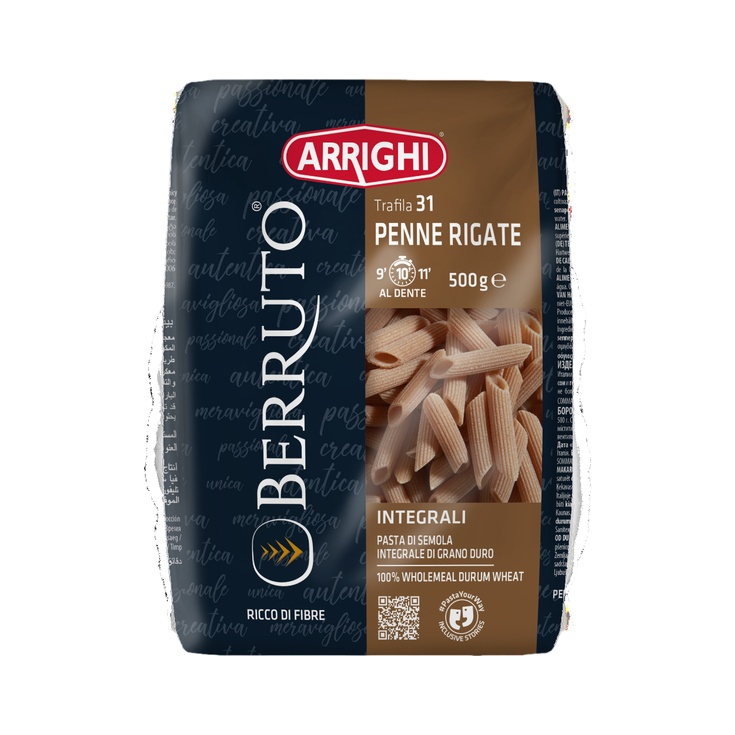 Penne rigate integral Berruto bolsa 500g