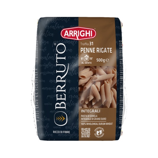 Penne rigate integral Berruto bolsa 500g