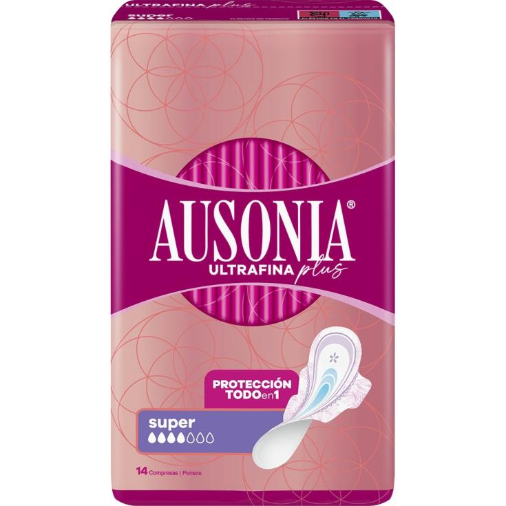 Compresas ultrafinas con alas Super - Ausonia - 14 uds