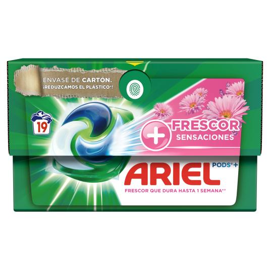 Detergente cápsulas all in 1 sensaciones Ariel - 19 lavados