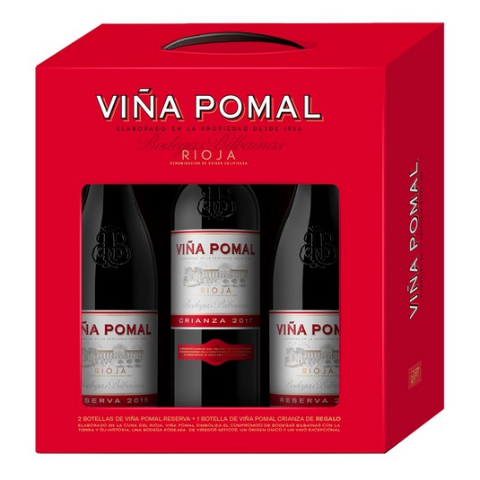 Estuche vino tinto D.O Rioja Viña Pomal 3 botellas 75cl