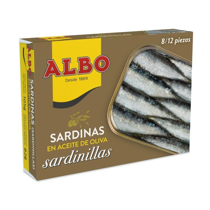 Sardinillas en aceite de oliva bajo en sal - Albo - 105g