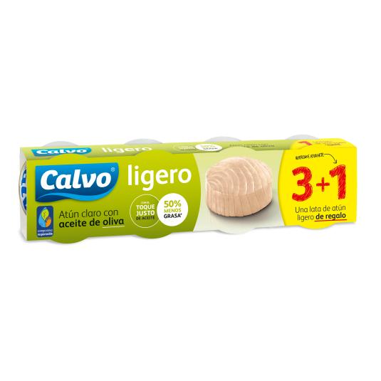 Atún Claro Ligero en Aceite de Oliva - Calvo - 4x65g