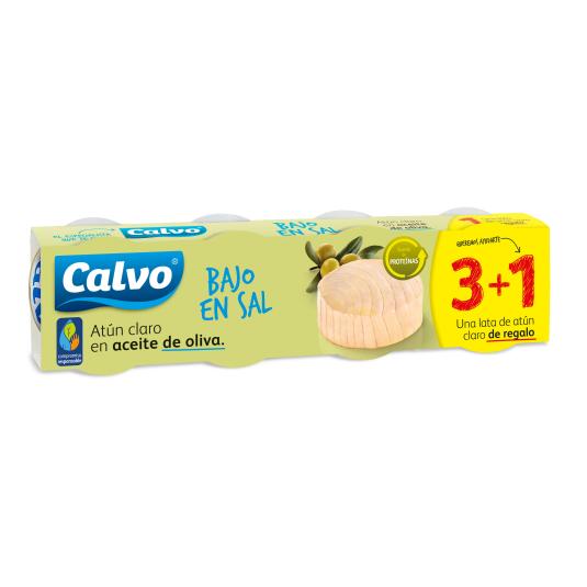 Atún claro bajo en sal Calvo - 4x52g