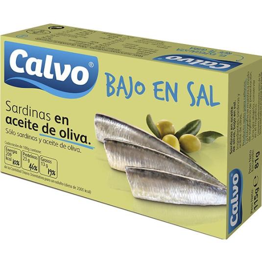 Sardinas en aceite de oliva bajo en sal 84g
