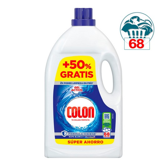 Detergente Gel Activo + 50% Colon - 45+23 Lavados