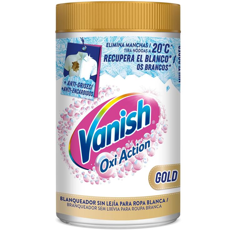 Quitamanchas + blanqueador en polvo Oxi Action Gold para rop