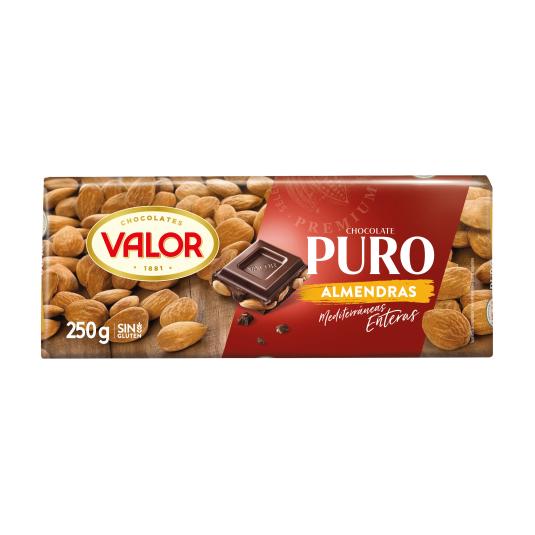 Chocolate Puro Almendras enteras 250g