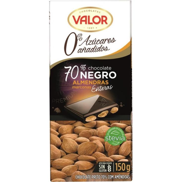 Chocolate negro 70% Almendras sin azúcar 150g