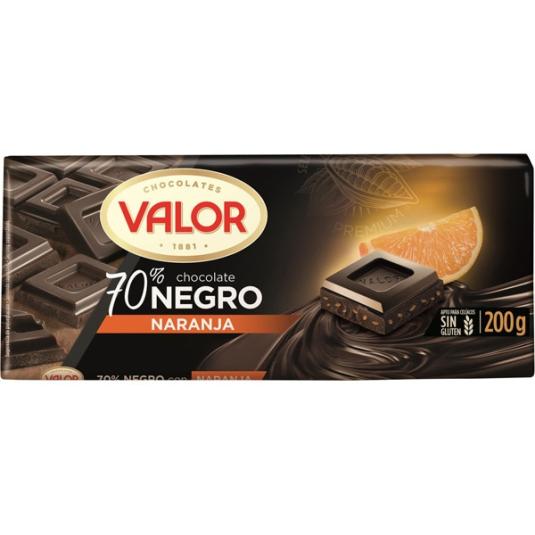 Chocolate negro 70% Naranja 200g