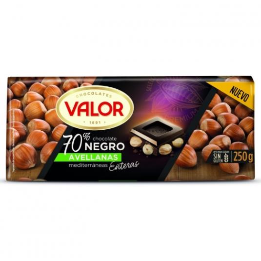 Chocolate negro 70% Avellanas enteras 250g