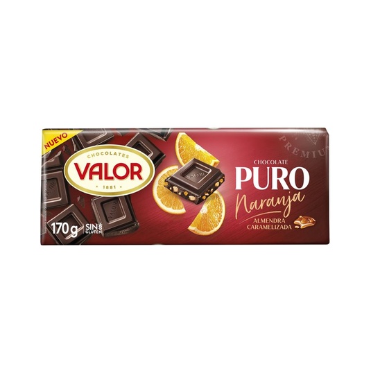 Chocolate negro con naranja y almendras - 170g
