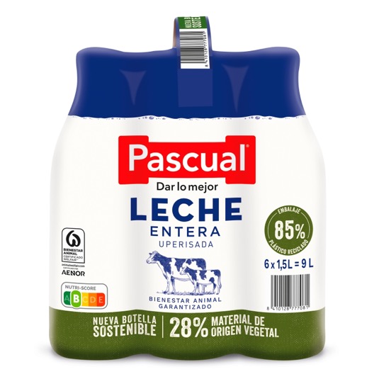 Leche entera (Botella) 6x1,5l