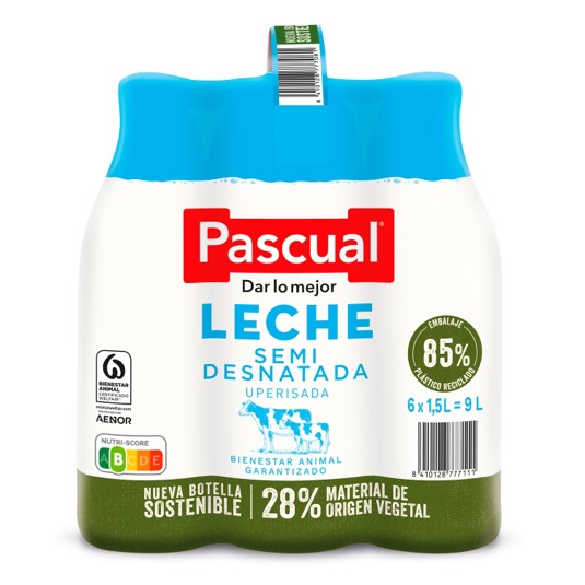 Leche semidesnatada (Botella) 6x1,5l
