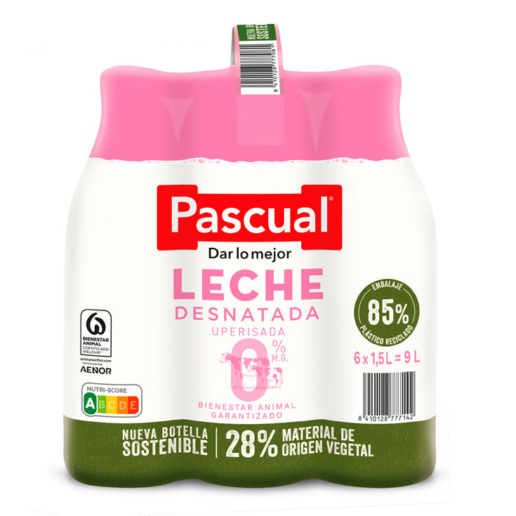 Leche desnatada (Botella) 6x1,5l