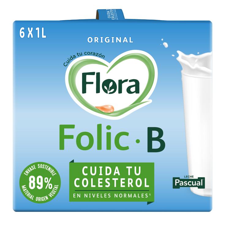 Leche Flora Folic entera - Pascual - 6x1l