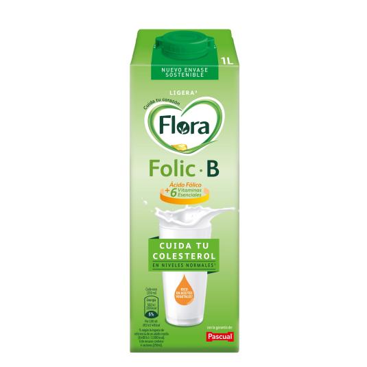Semi bebida láctea elaborada con leche desnatada Flora - 1l