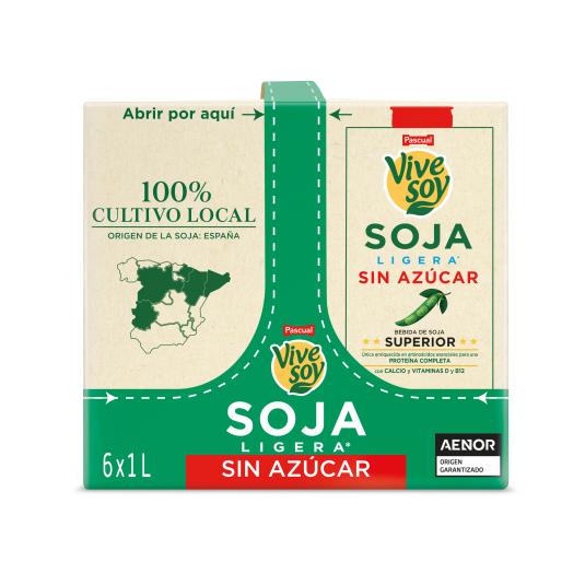 Bebida de Soja Ligera Sin Azúcar 6x1l