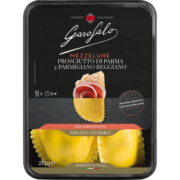 Pasta fresca rellena jamón y queso Parmigiano Reggiano