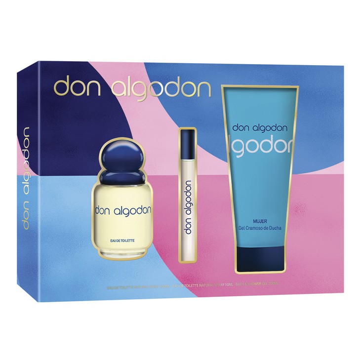 Estuche Don Algodón Mujer Colonia 100ml+Vial 10ml+Gel 200ml