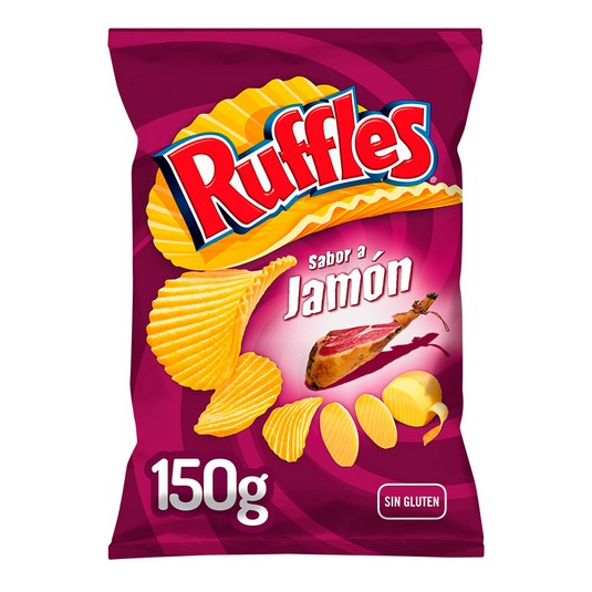 Patatas fritas onduladas sabor Jamón - Ruffles - 150g