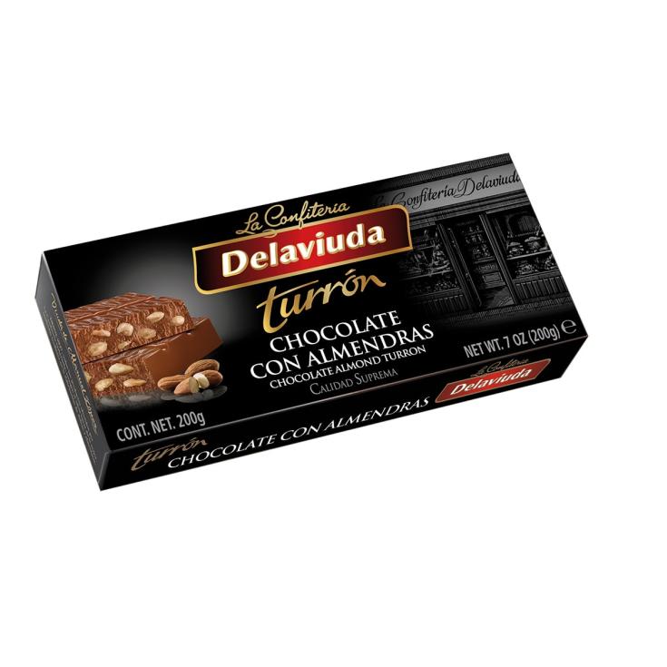 Turrón de chocolate con almendras Delaviuda - 200g