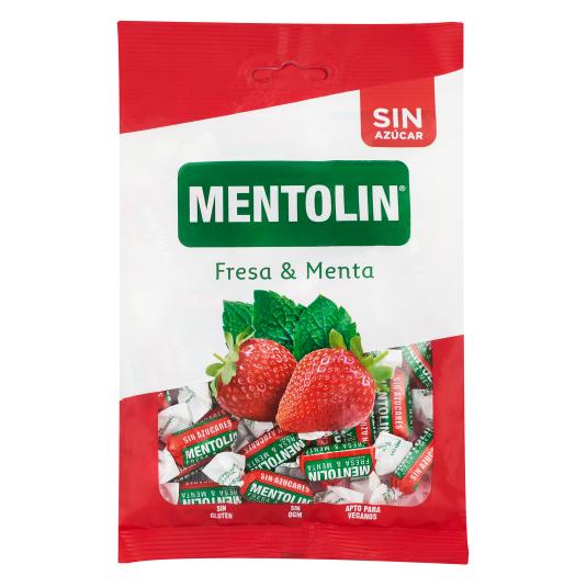 Caramelos Fresa & Menta Sin Azúcar - Mentolin - 100g