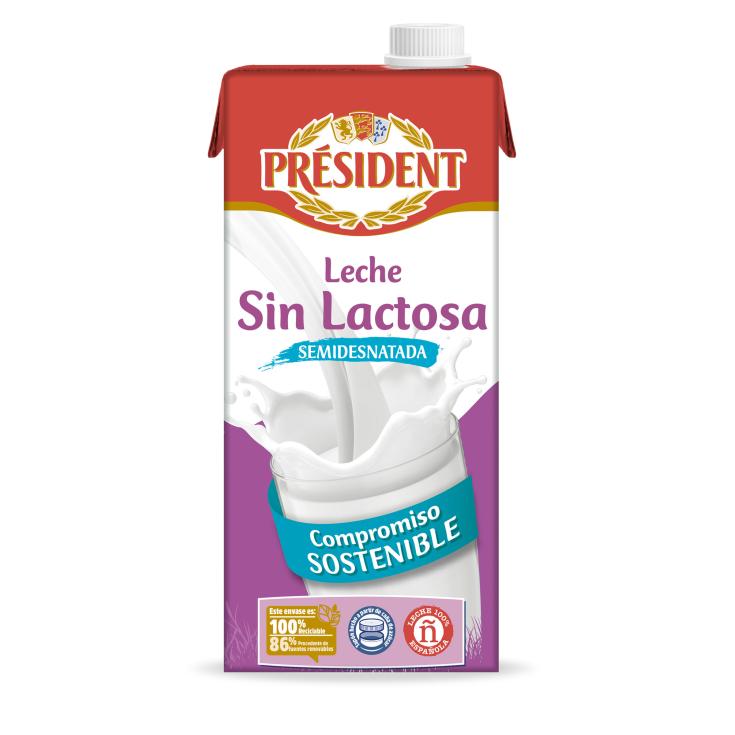 Leche Semidesnatada Sin Lactosa Président - 1l
