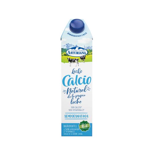 Leche Semidesnatada con Calcio - Asturiana - 1l