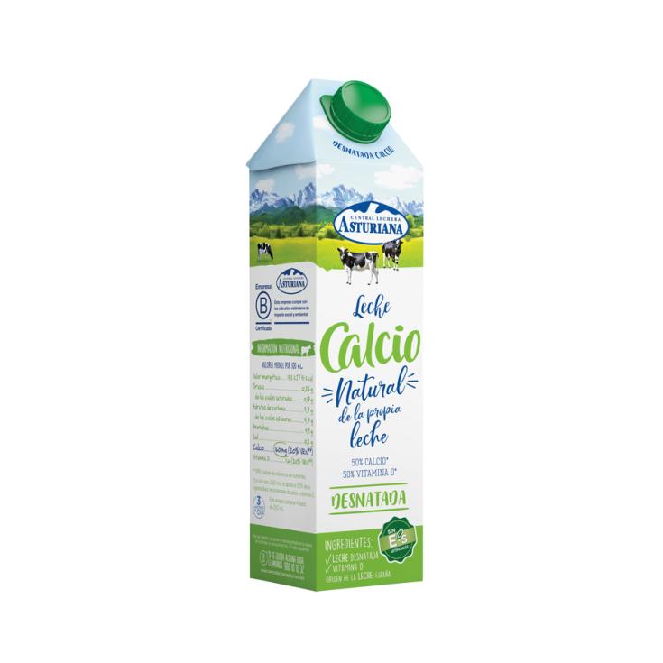 Leche Desnatada con Calcio - Asturiana - 1l