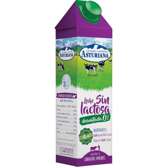 Leche Desnatada Sin Lactosa - Asturiana 1l
