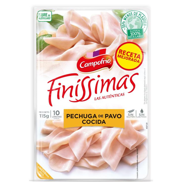 Lonchas de Pechuga de Pavo Finissimas 115g