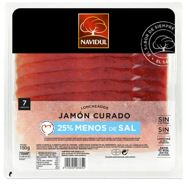 Jamón curado bajo en sal 150g