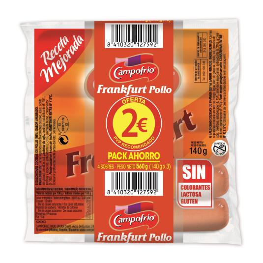 Salchichas de pollo 4x140g