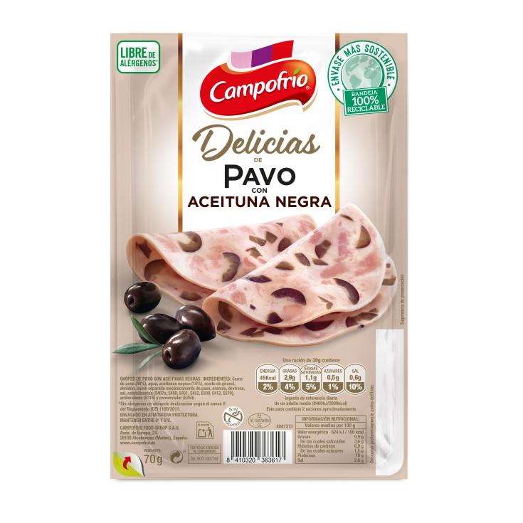 Delicias de pavo con aceitunas negras - 70g