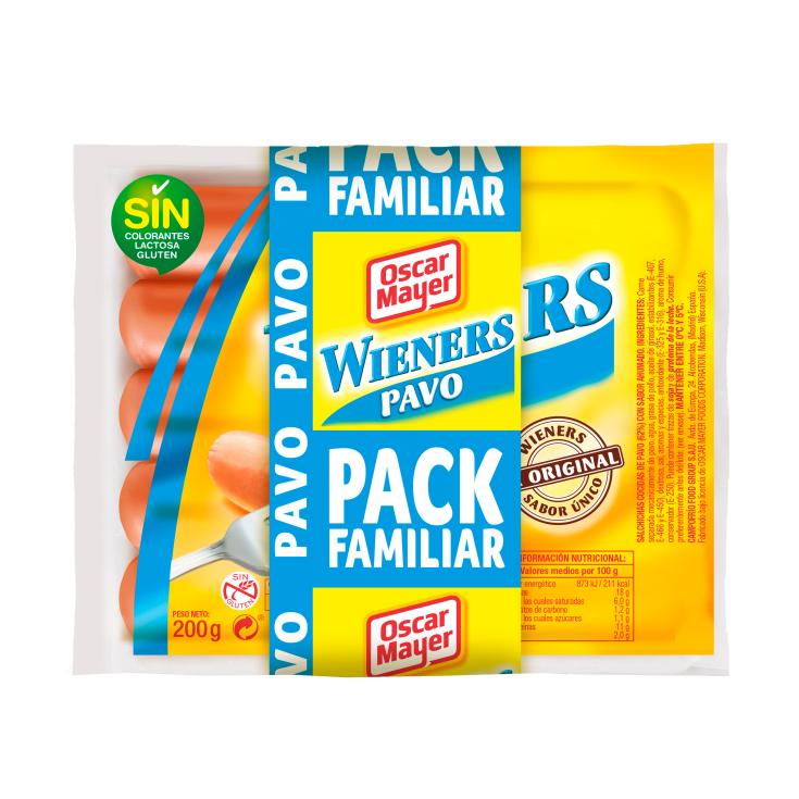 Salchichas Wieners de pavo - 3x200g