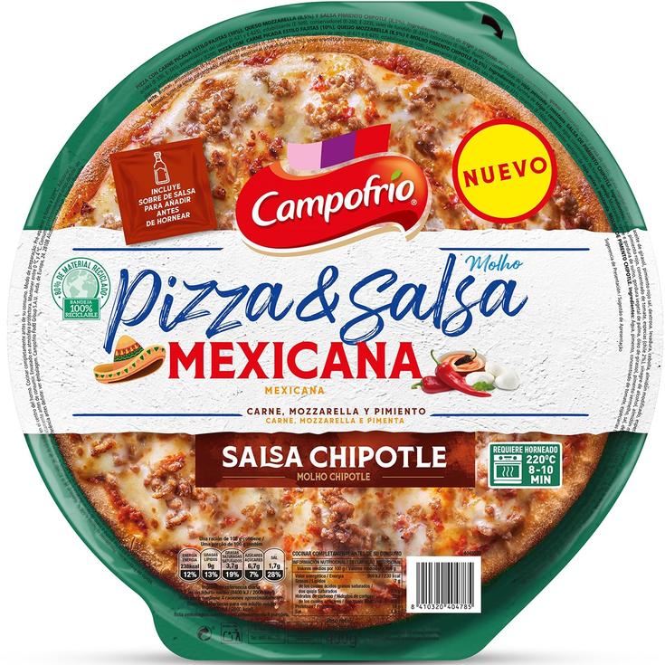 Pizza mexicana con salsa chipotle