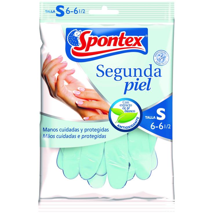 Guantes de Goma Segunda Piel Talla S - Spontex - 1 ud