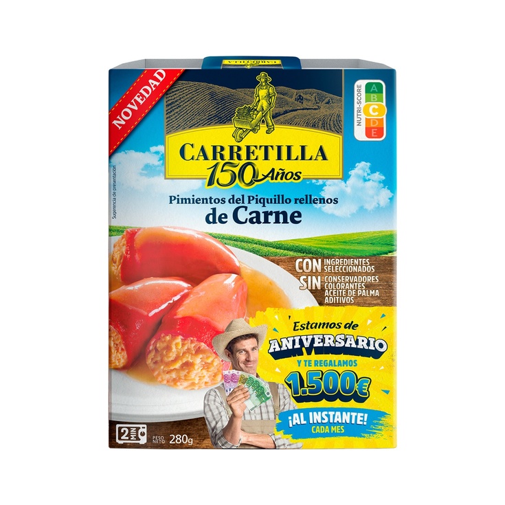 Pimientos del piquillo rellenos de carne envase 280 g