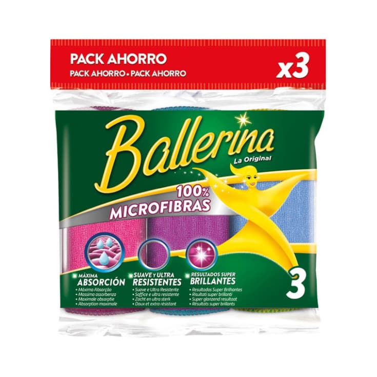 Bayetas microfibras Ballerina - 3 uds