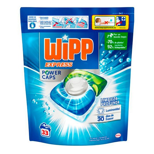 Detergente cápsulas power caps - Wipp Express - 33 lavados