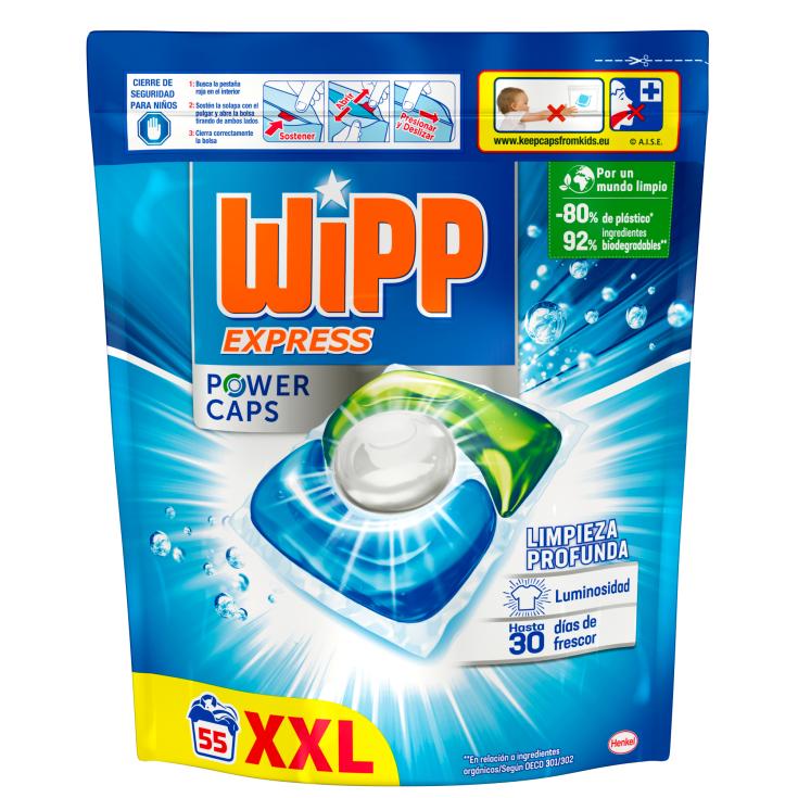 Detergente cápsulas power caps - Wipp Express - 55 lavados