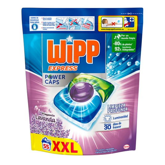Detergente cápsulas lavanda - Wipp Express - 55 lavados