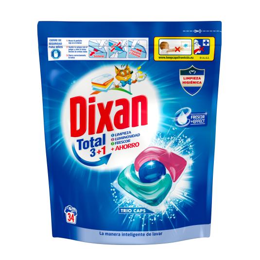 Detergente cápsulas trio - Dixan - 34 lavados