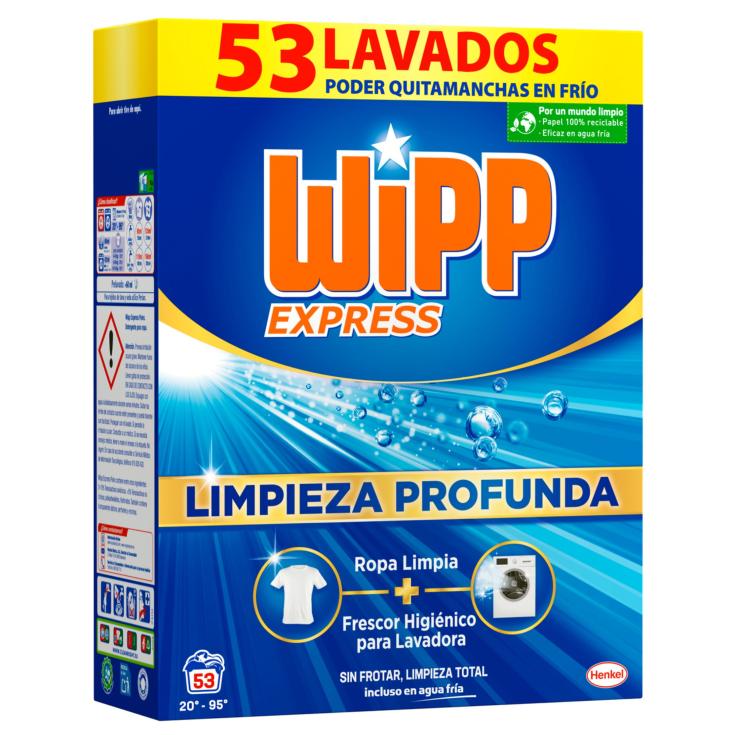 Detergente en polvo - Wipp Express - 53 lavados - E.leclerc Soria