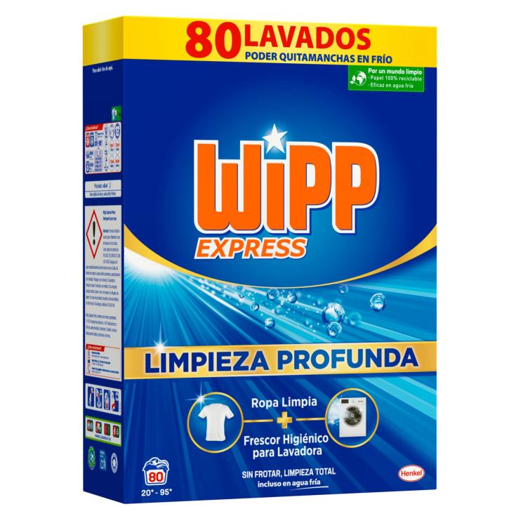 Detergente en polvo - Wipp Express - 80 lavados - E.leclerc Soria