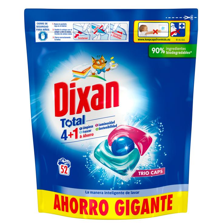 Detergente cápsulas trio - Dixan - 52 lavados Detergente cápsulas trio - Dixan - 52 lavados