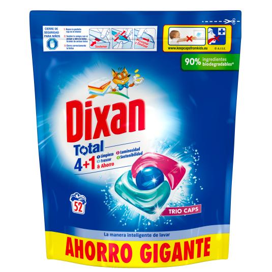 Detergente cápsulas trio - Dixan - 52 lavados