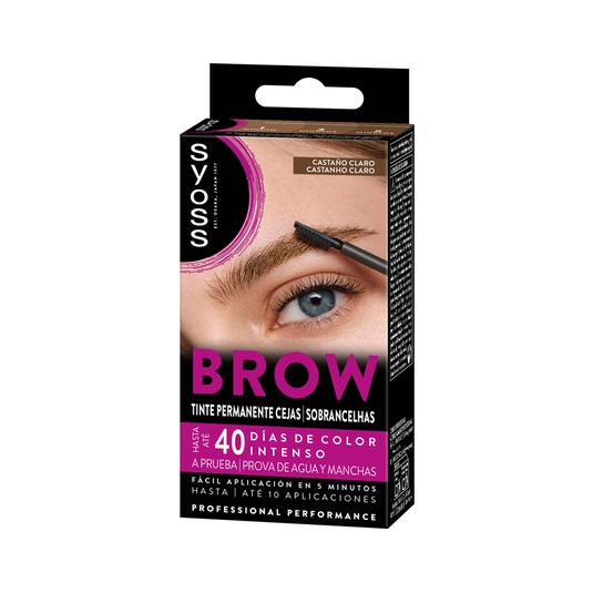 tinte permanente para cejas Brown Castaño Claro